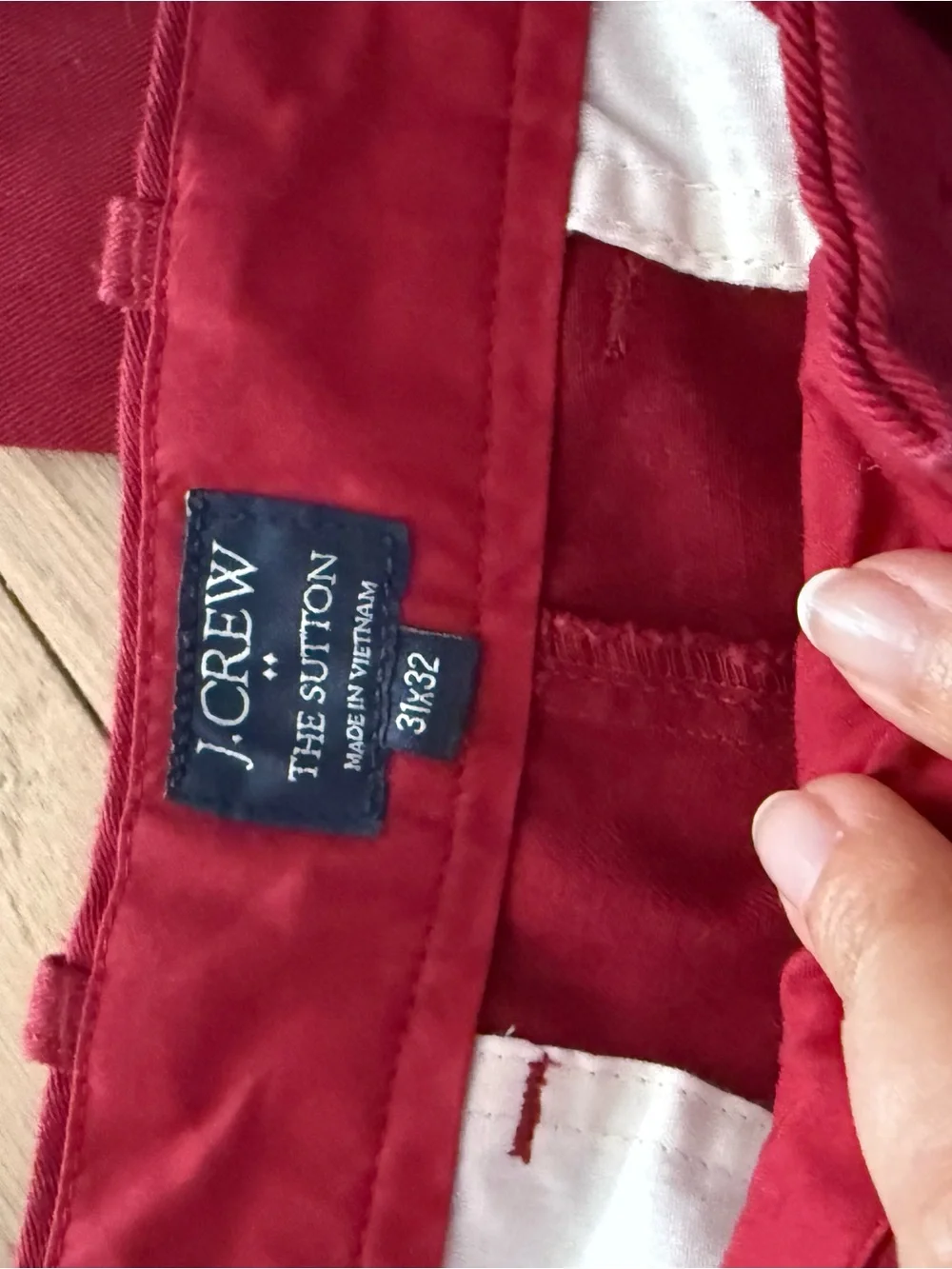 J. Crew Men's Deep Red Sutton Chino Pants